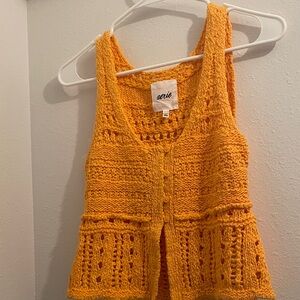 Aerie Vibrant Orange Crochet Tank